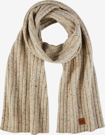 CAMEL ACTIVE Dicker Strickschal aus einem Wollmix in Beige: Vorderseite
