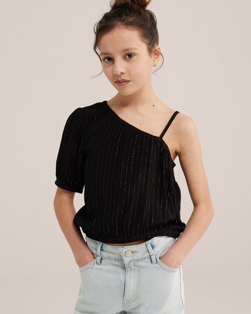 WE Fashion Blouse in Zwart: voorkant