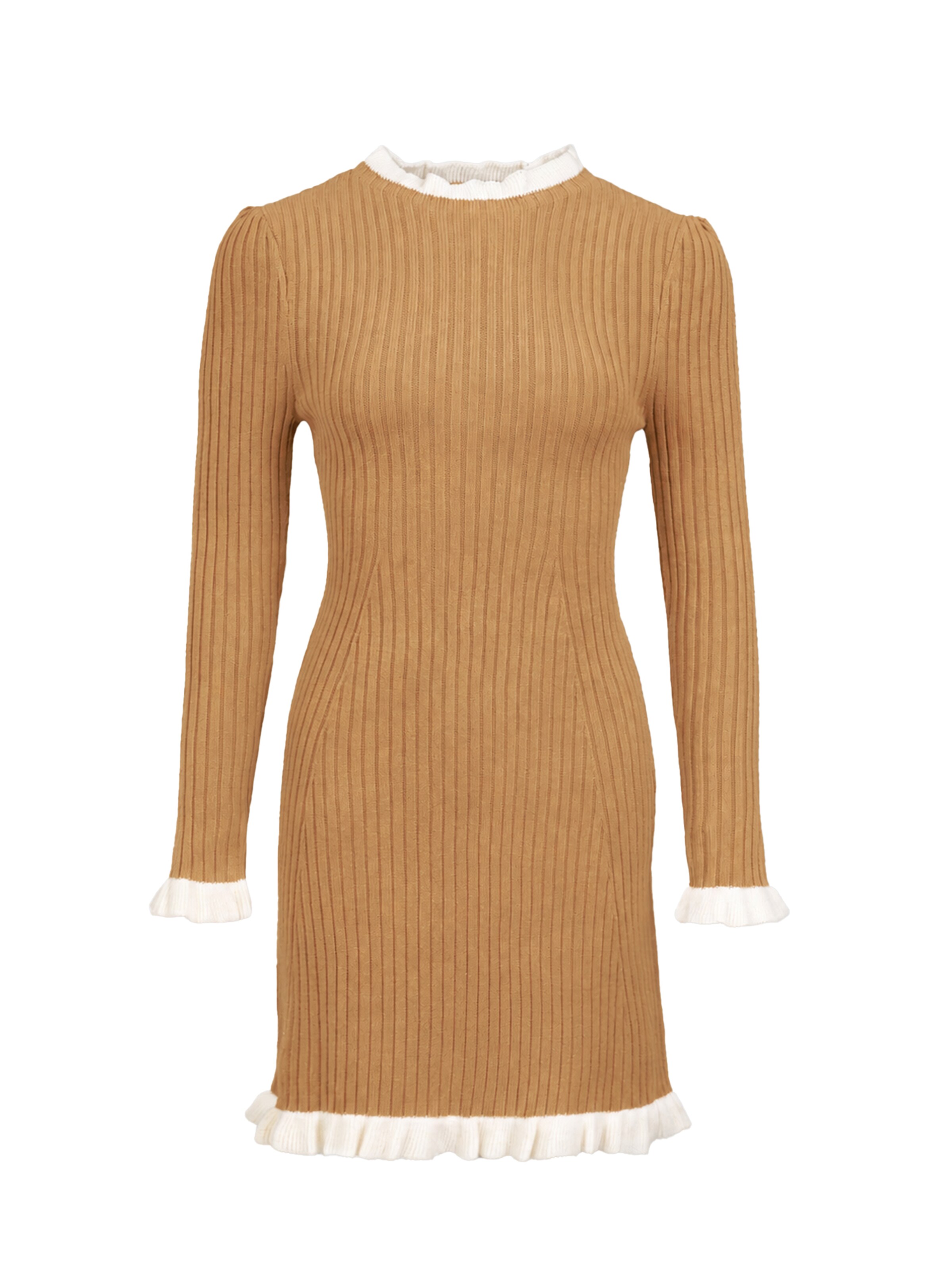 Rochie tricotat de la Imily Bela pe bej: față