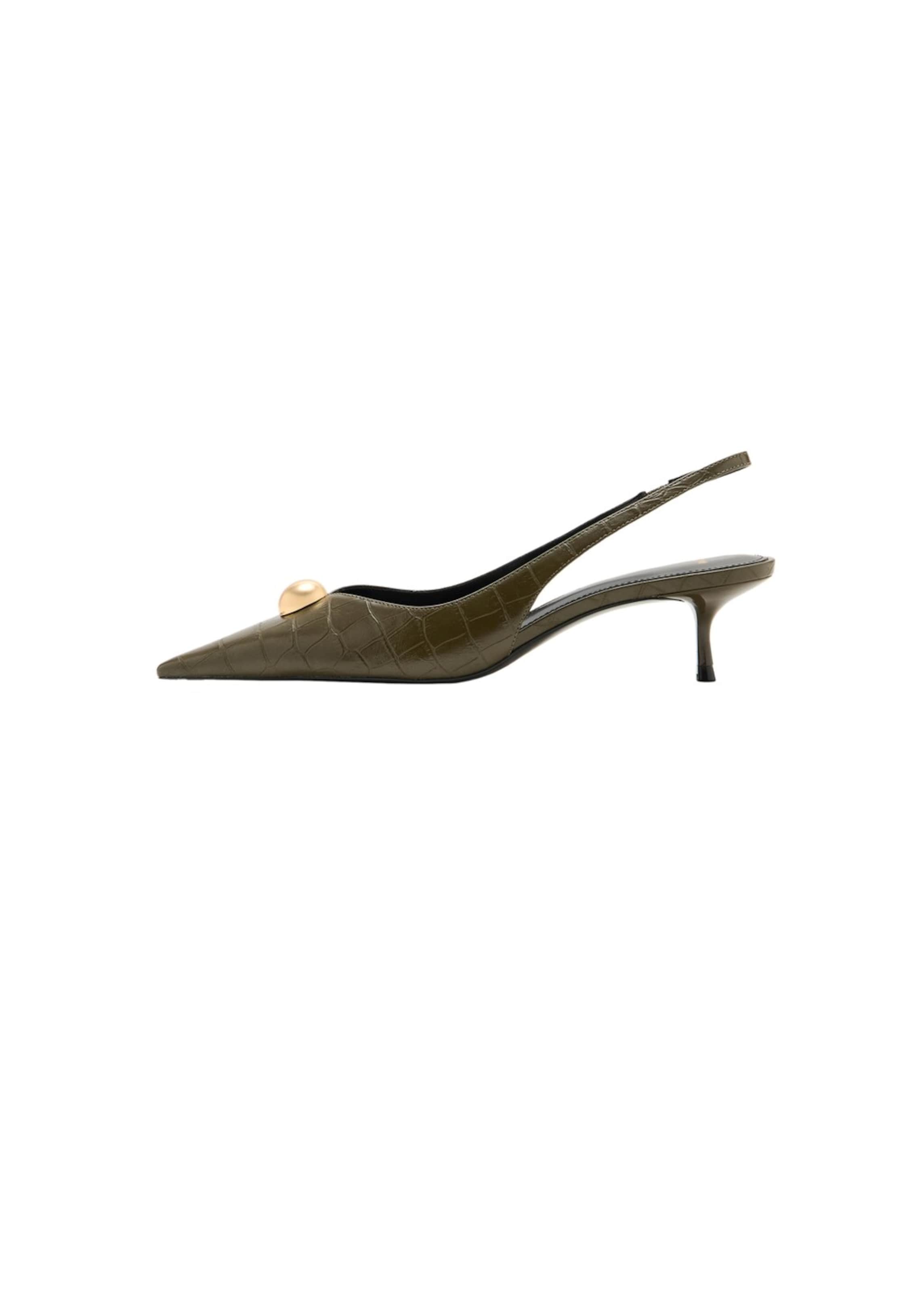 MANGO Slingback Pumps 'Ball' in Green: front