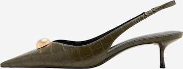 MANGOCipele s potpeticom i otvorenom petom 'Ball' - zelena boja: prednji dio