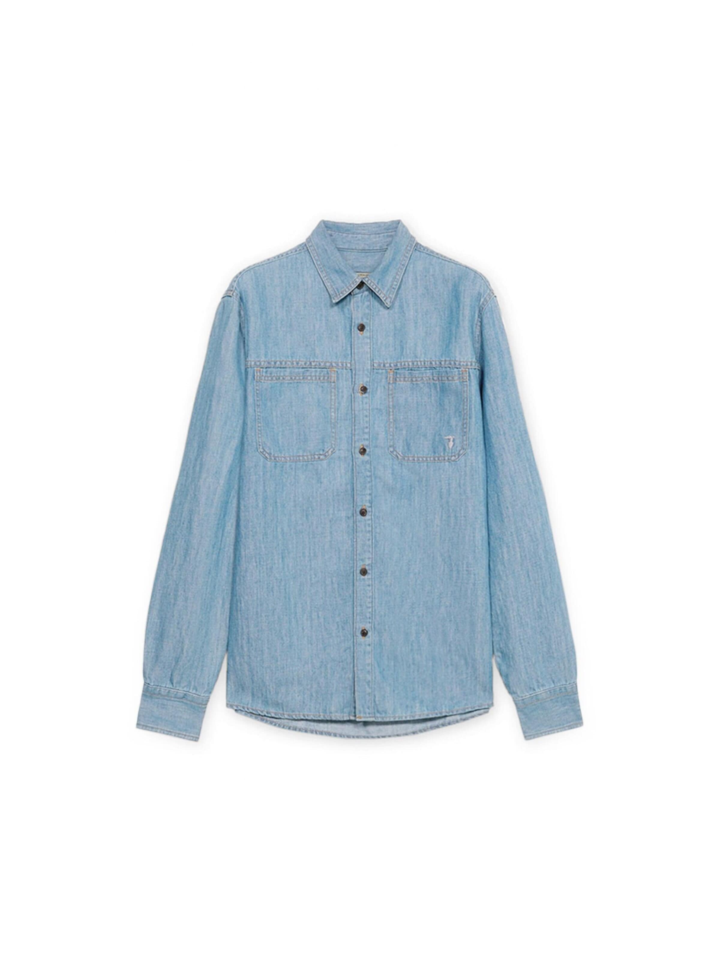 Coupe regular Chemise Trussardi en bleu : devant