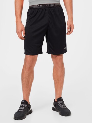 Superdry Regular Workout Pants 'Core' in Black: front