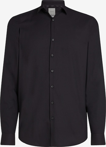 Calvin KleinRegular Fit Košulja - crna boja: prednji dio