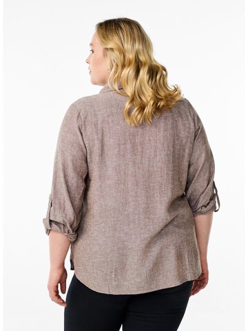Camicia da donna 'VLina' di Zizzi in marrone