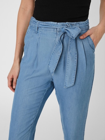 VERO MODA Tapered Bandplooibroek 'MIA' in Blauw