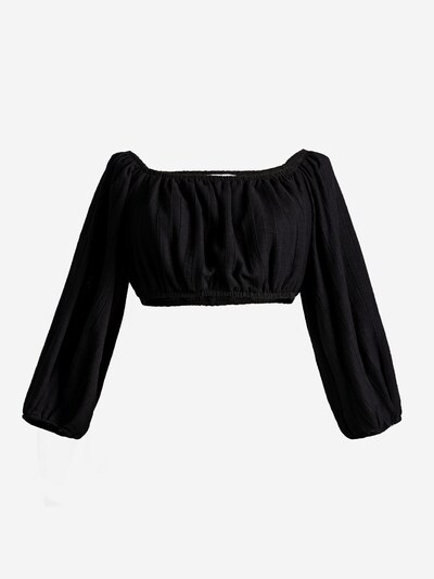 4TAILORS Bluza 'Busy Line' v velikosti XS | črna barva, Prikaz izdelka