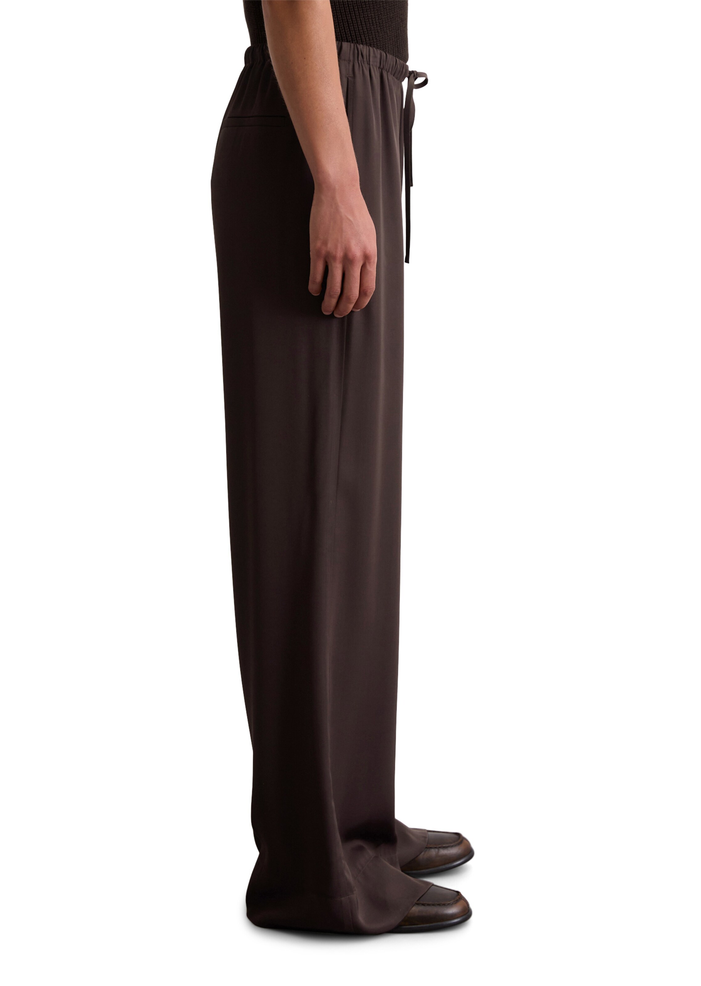 Marc O'Polo Wide Leg Hose in Braun