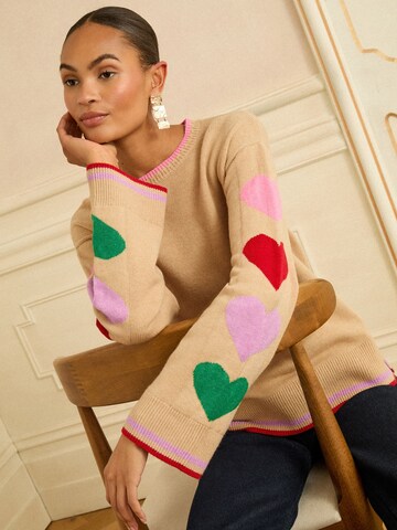 love & roses Sweter w kolorze beżowy