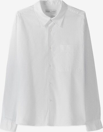 Bershka Button Up Shirt in White: front