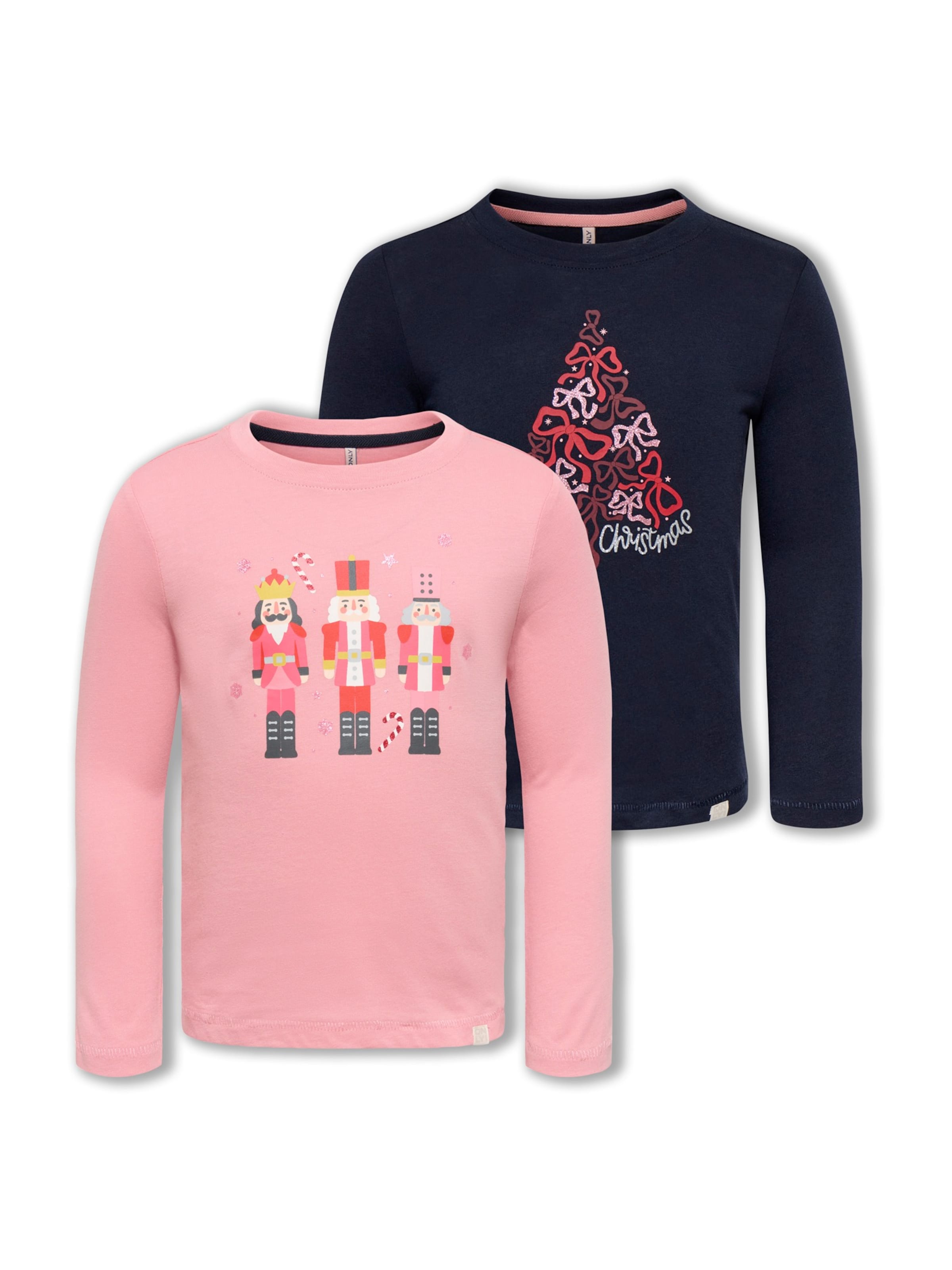 Only Mini - Camiseta 'KMGCANDYCANE XMAS' en azul: frente