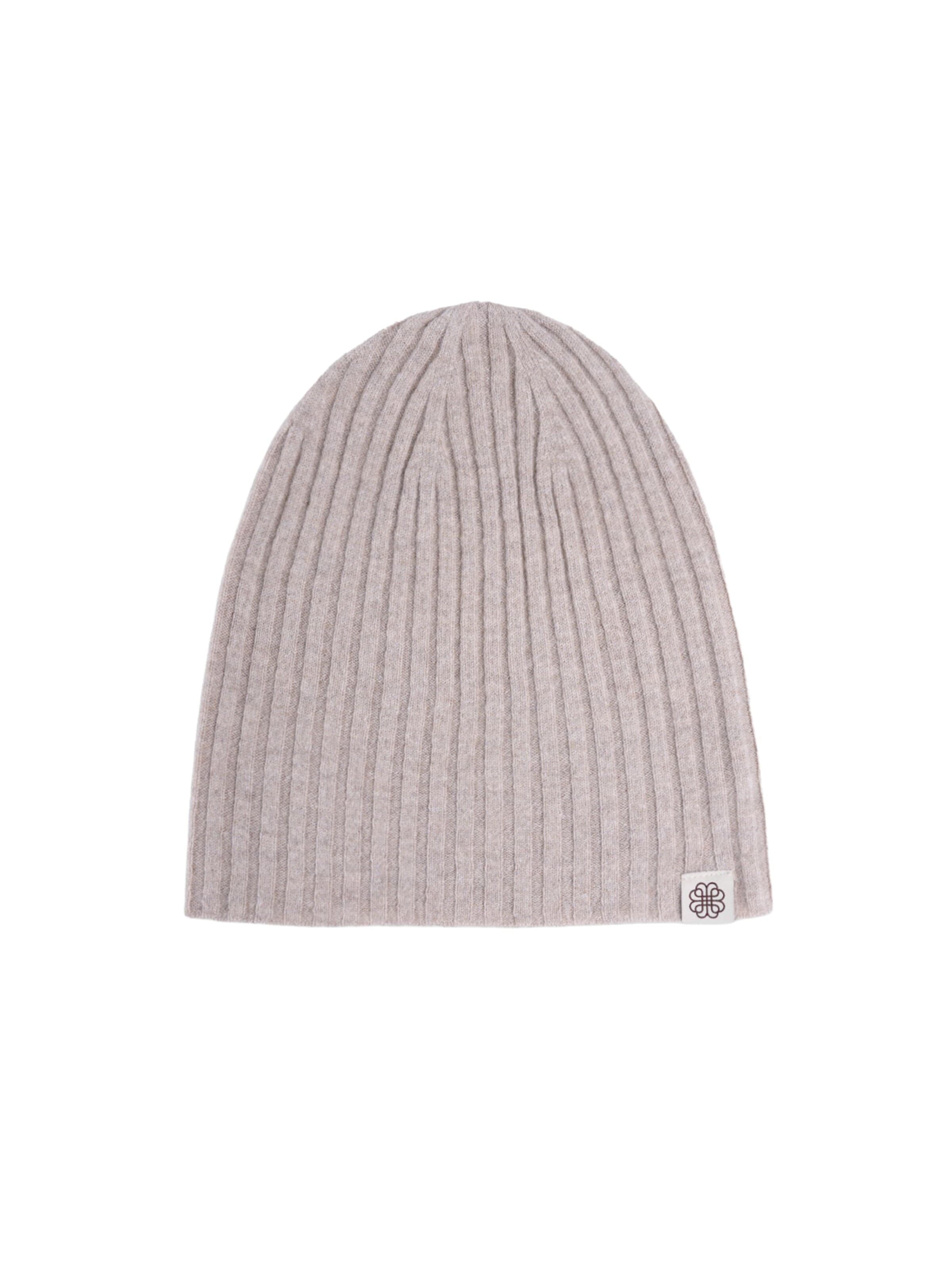 GOBI Cashmere Mössa 'Unisex Cashmere Rib Knit Hat' i vit: framsida