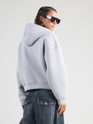 WEEKDAY Zip-Up Hoodie 'Scarlet' in Grey