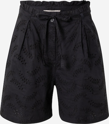 ESPRIT Pleat-Front Pants in Black: front