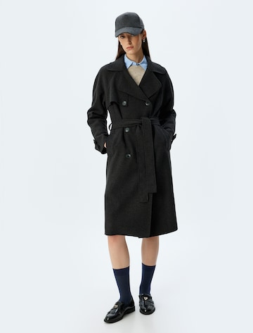 Koton Between-Seasons Coat in Grey: front