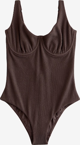 NextT-shirt Jednodijelni kupaći kostim - smeđa boja: prednji dio