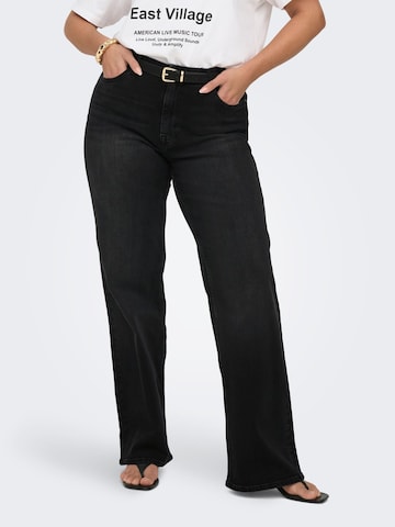 ONLY Carmakoma Loosefit Jeans in Zwart: voorkant