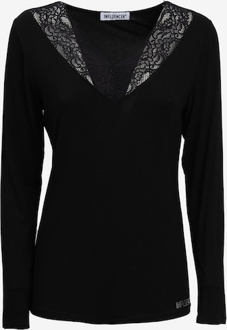 juoda Influencer Marškinėliai: priekis