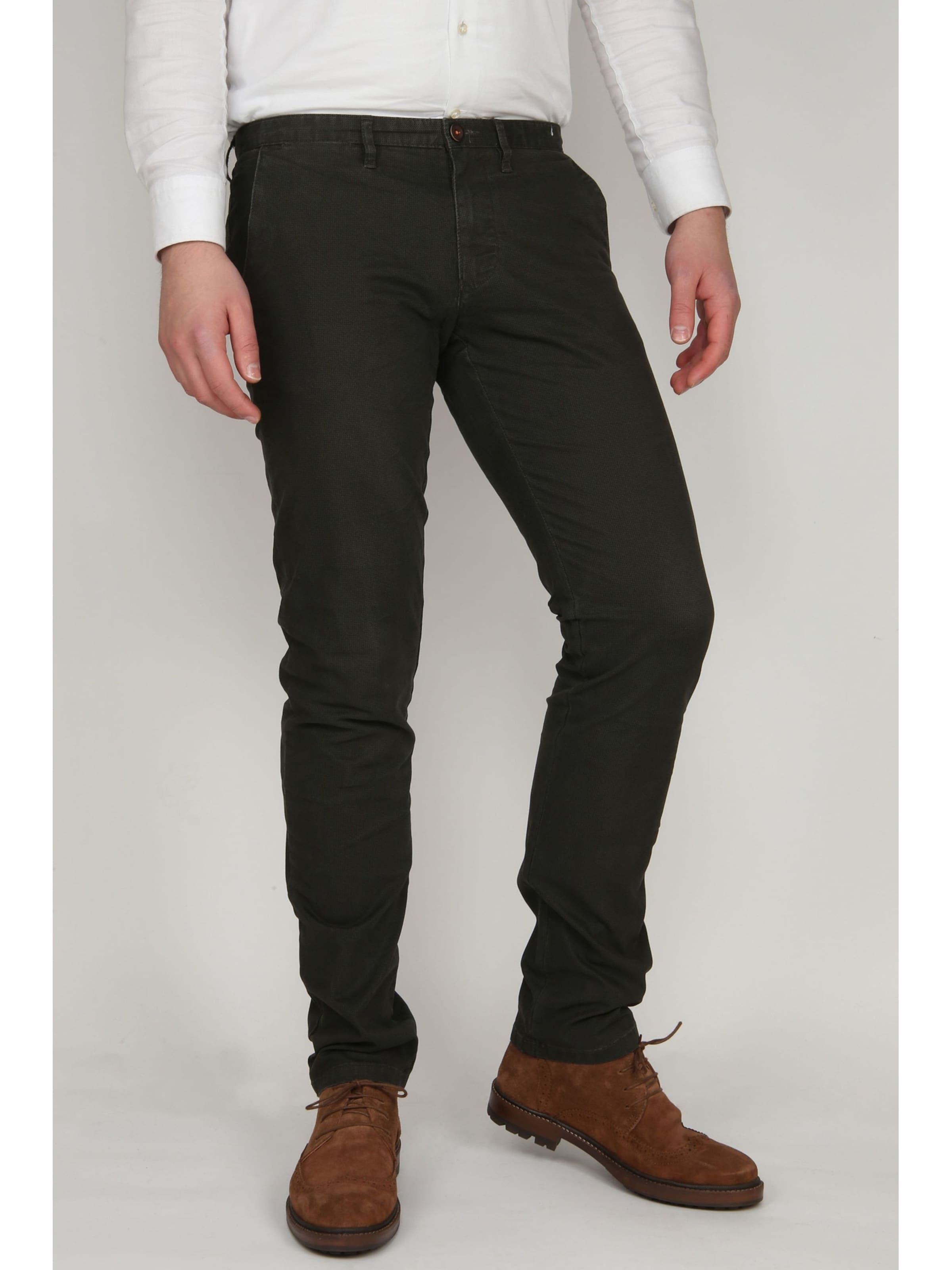 Suitable Slim fit Chino trousers 'Sartre' in Green: front