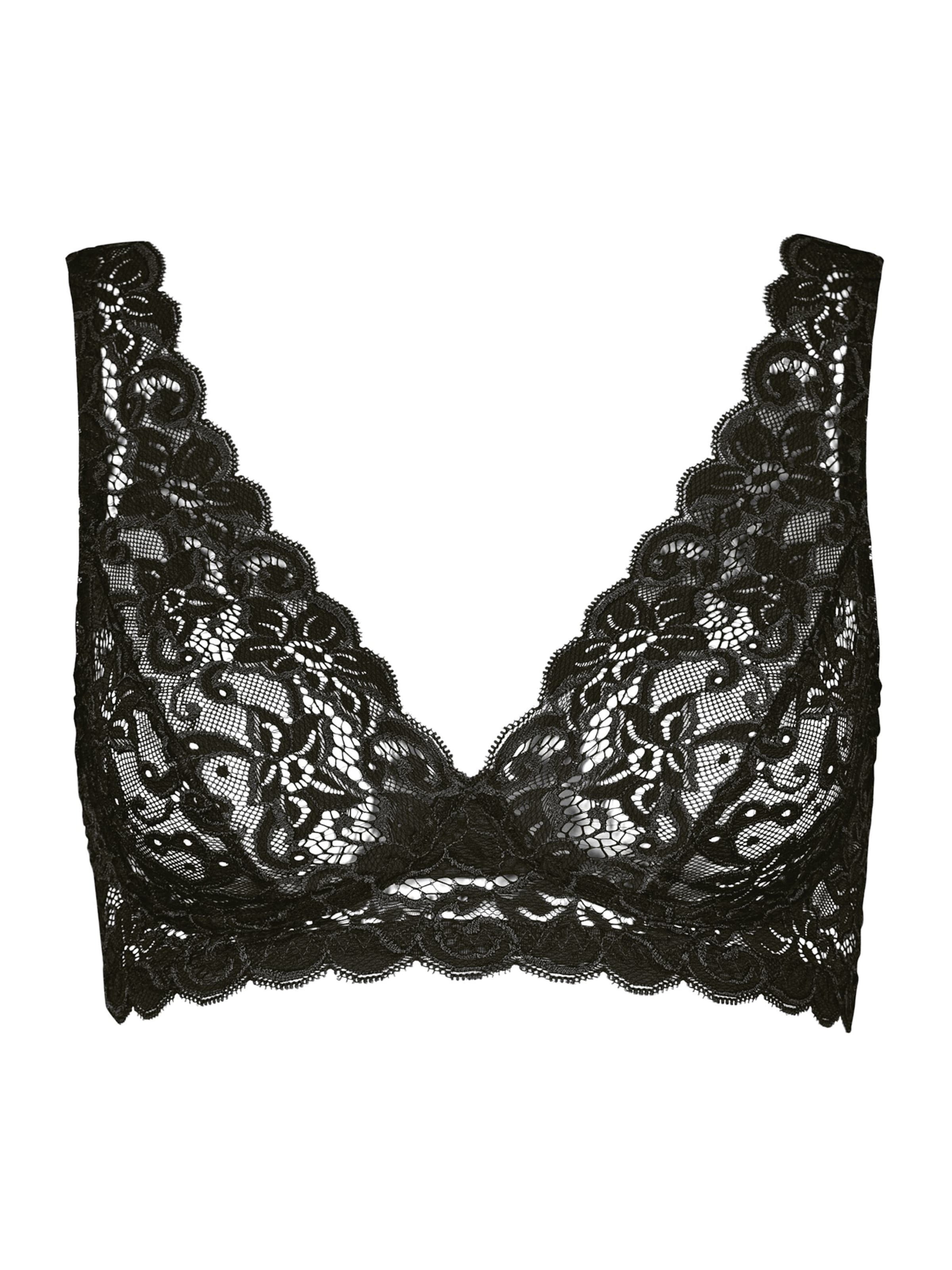 Hanro Triangel BH 'Moments' in Schwarz: Vorderseite