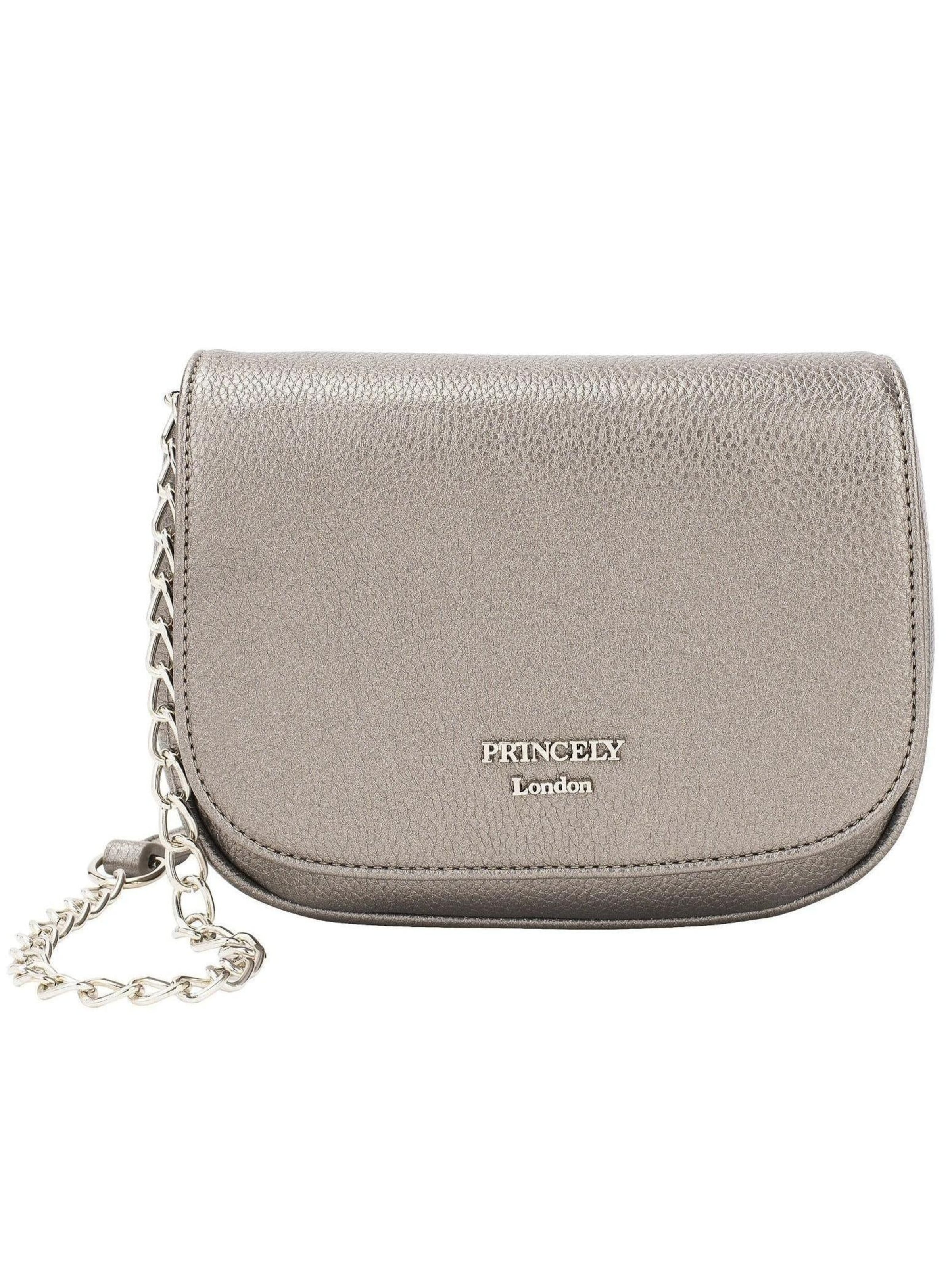 Sac à bandoulière 'Betty' Princely London en argent : devant