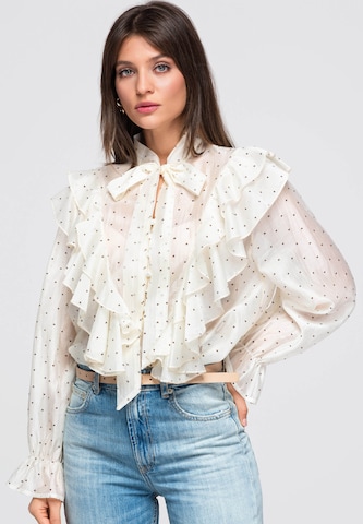 Ombre Bluse in Beige: Vorderseite