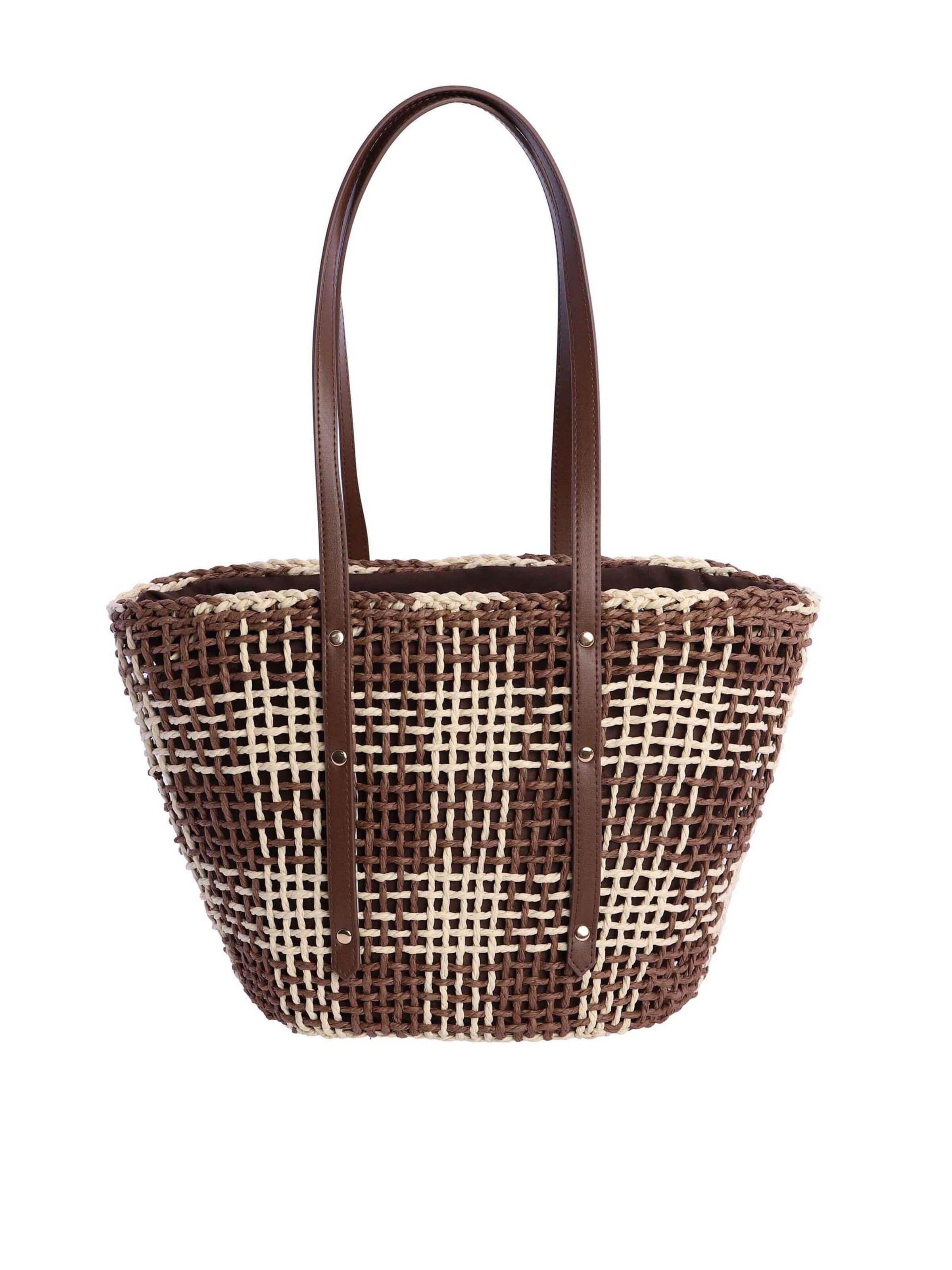 Amichi - Shopper 'Bolso shopper para mujer Soie de fibras naturales con cremallera' en marrón