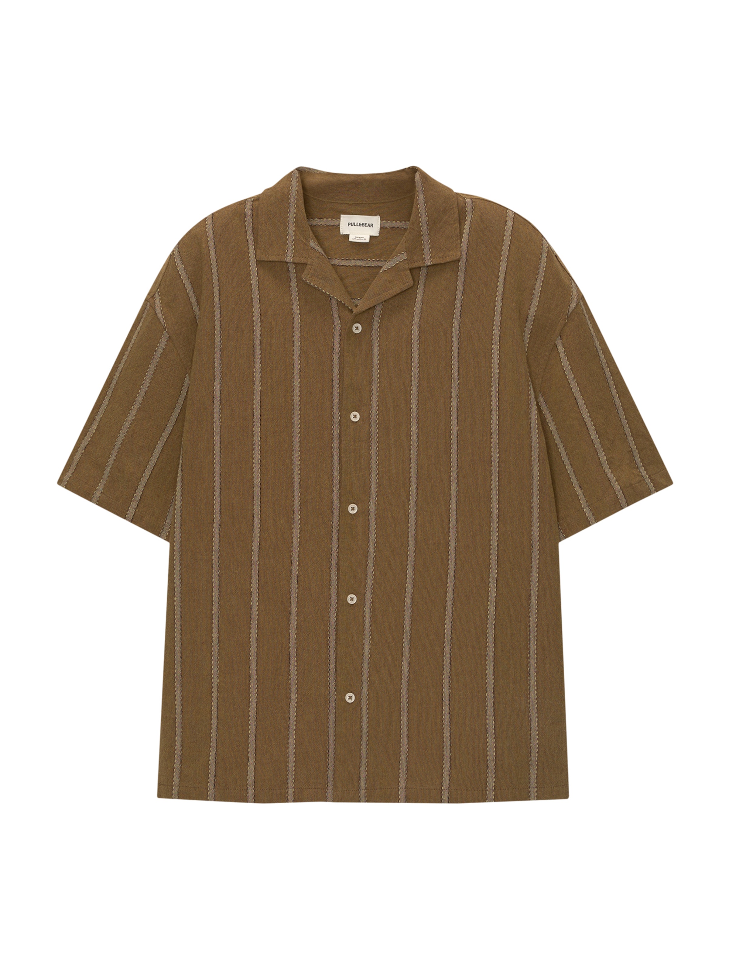 Pull&Bear Comfort Fit Hemd in Grün: Vorderseite