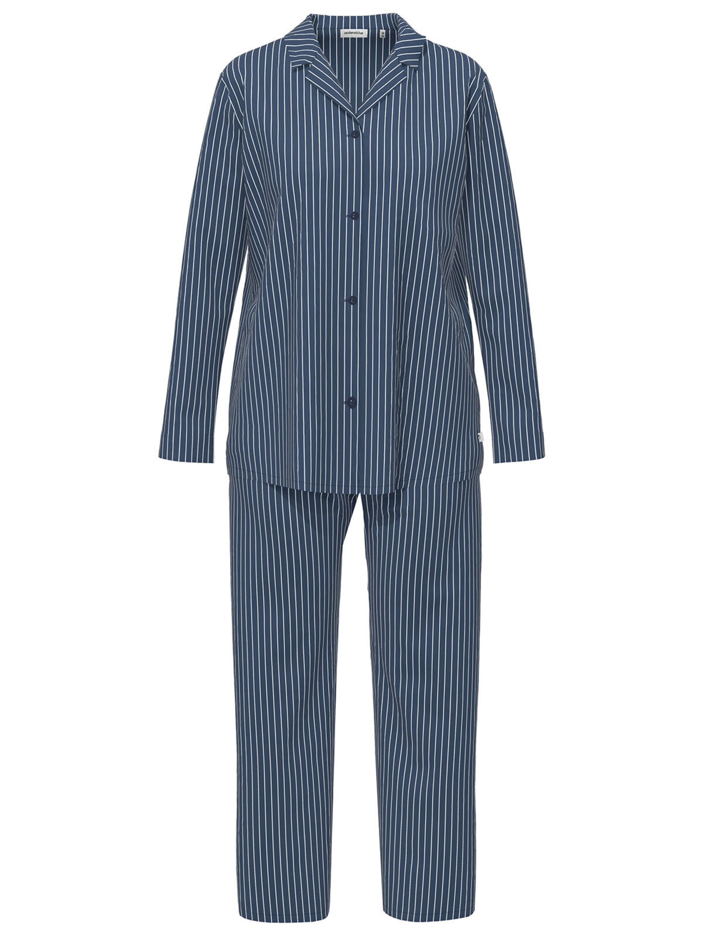 Seidensticker schwarze Rose Pyjama 'bodywear'‌‌‌‌‌‌‌‌‌ in Blau: Vorderseite