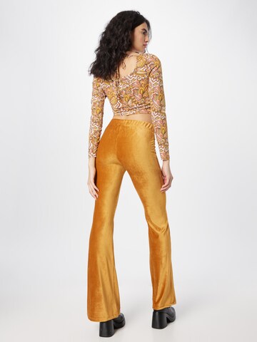 NEON & NYLON Flared Trousers 'KAIA' in Brown