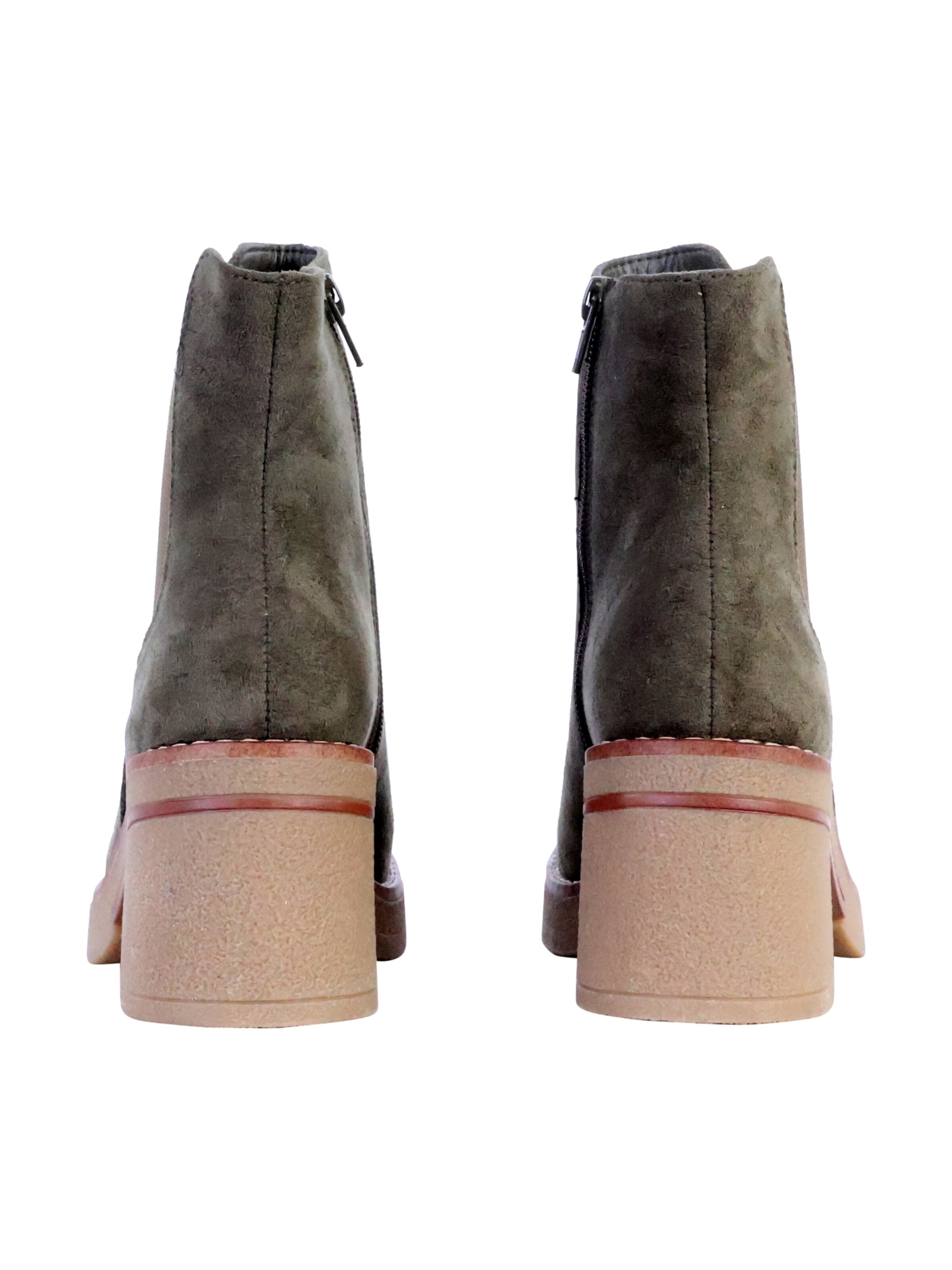 Bottines 'Stiefeletten mit Reißverschluss' The Divine Factory en vert