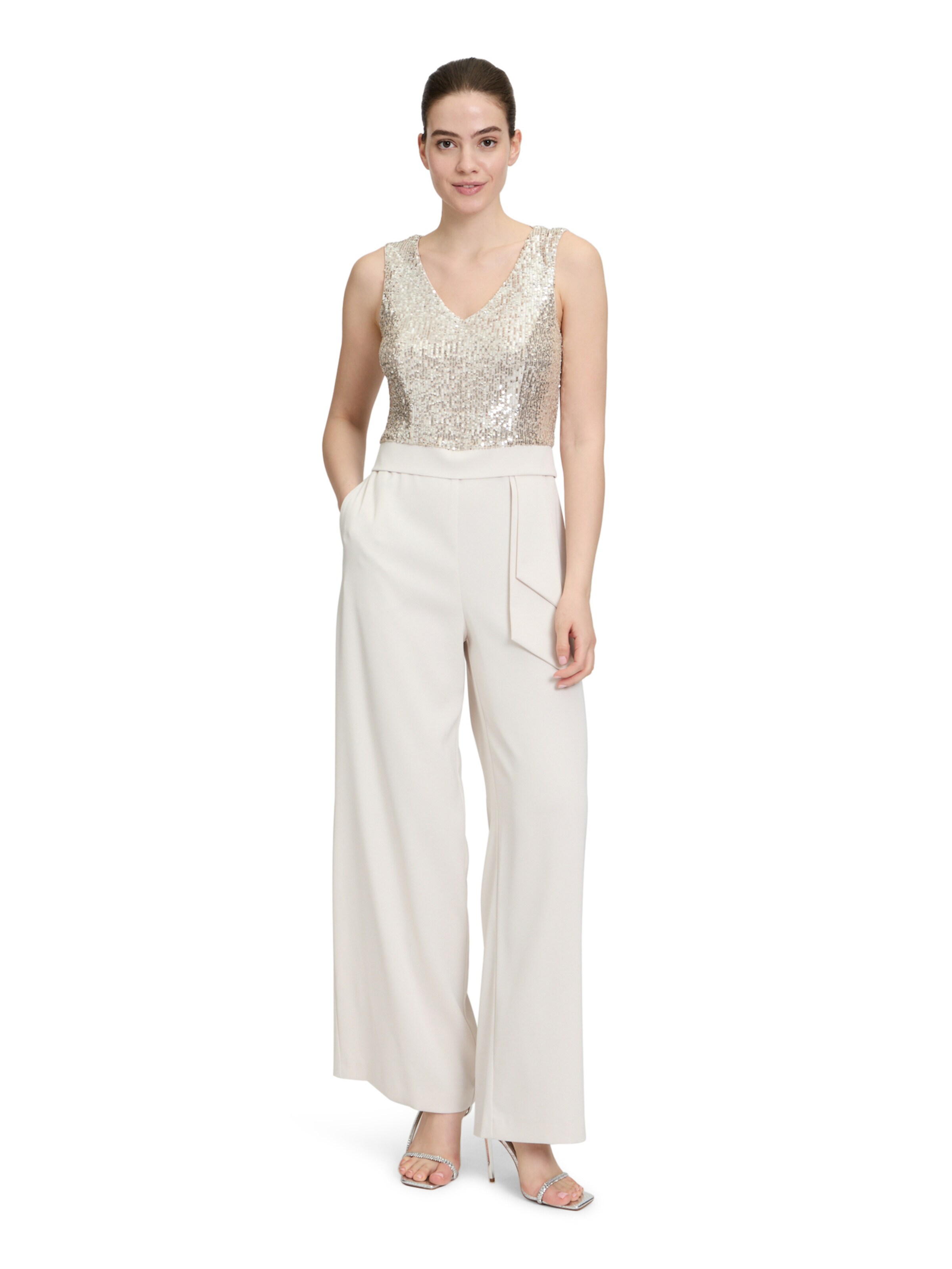 Vera Mont Jumpsuit in Beige: front