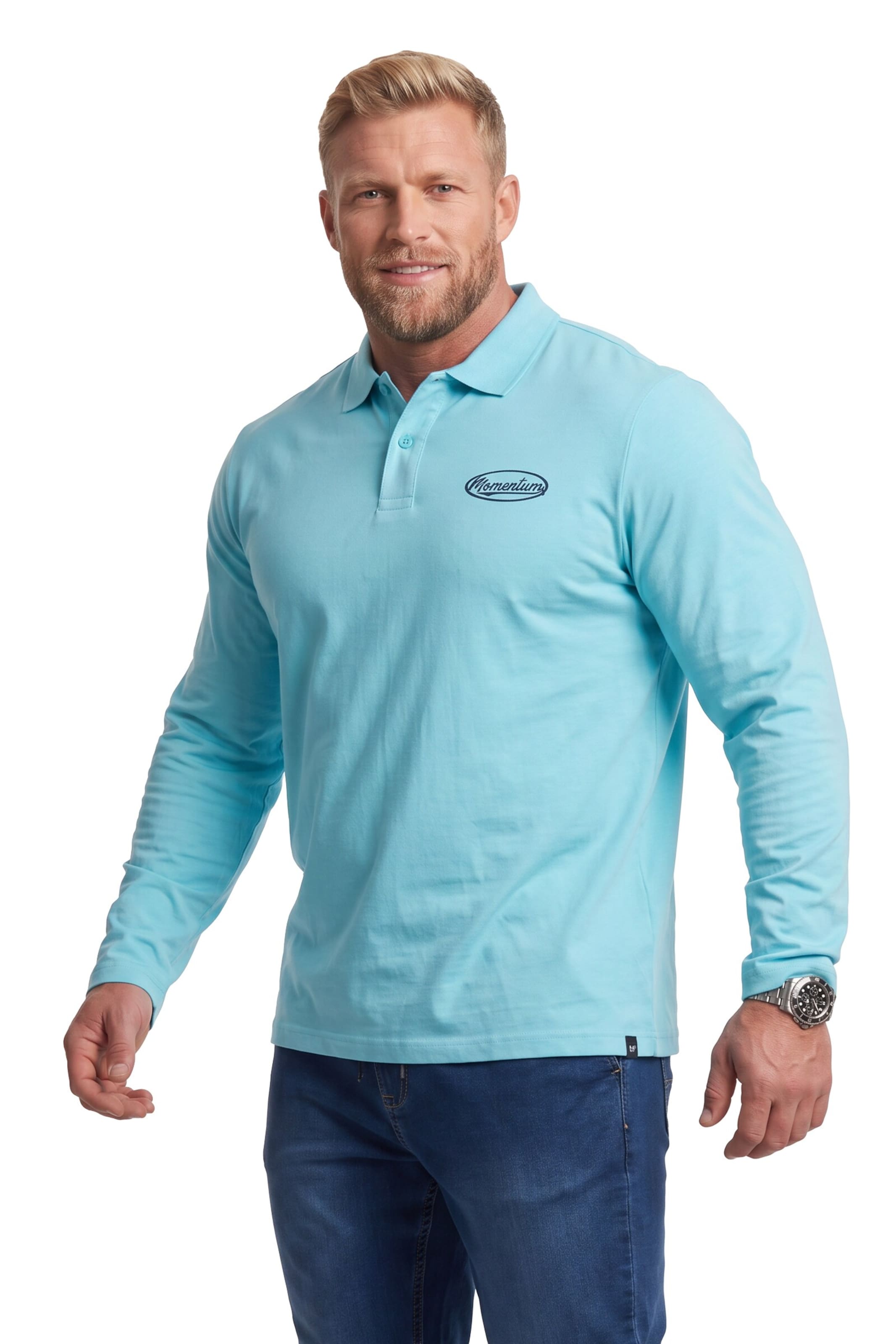 Men Plus Shirt in Blauw: voorkant