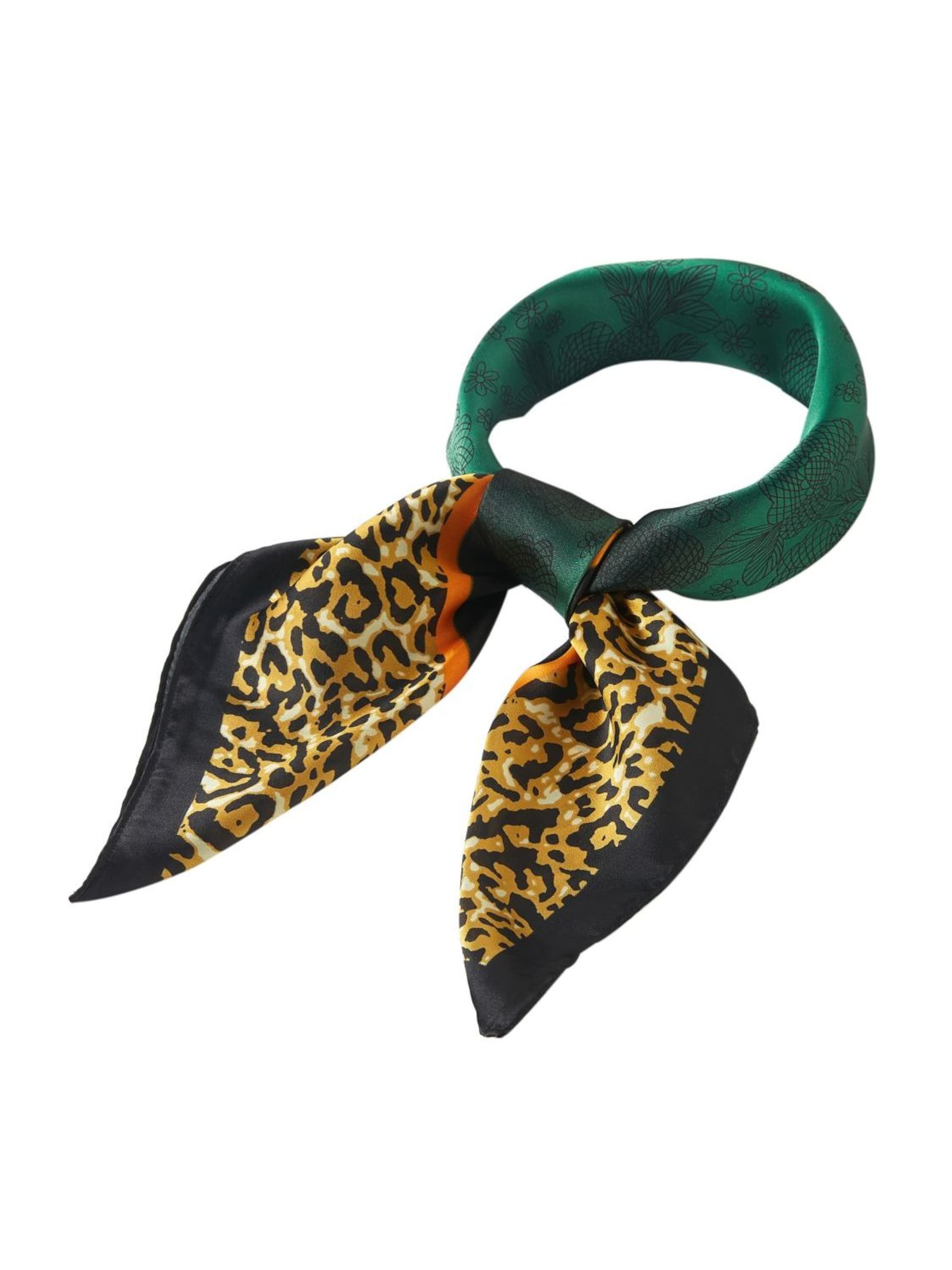 Sciarpa 'Petit carré de Soie Chetaah Cléo' di alberto cabale in verde