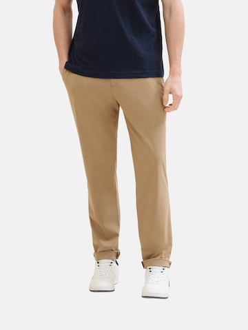 TOM TAILOR Regular Chino trousers in Beige: front