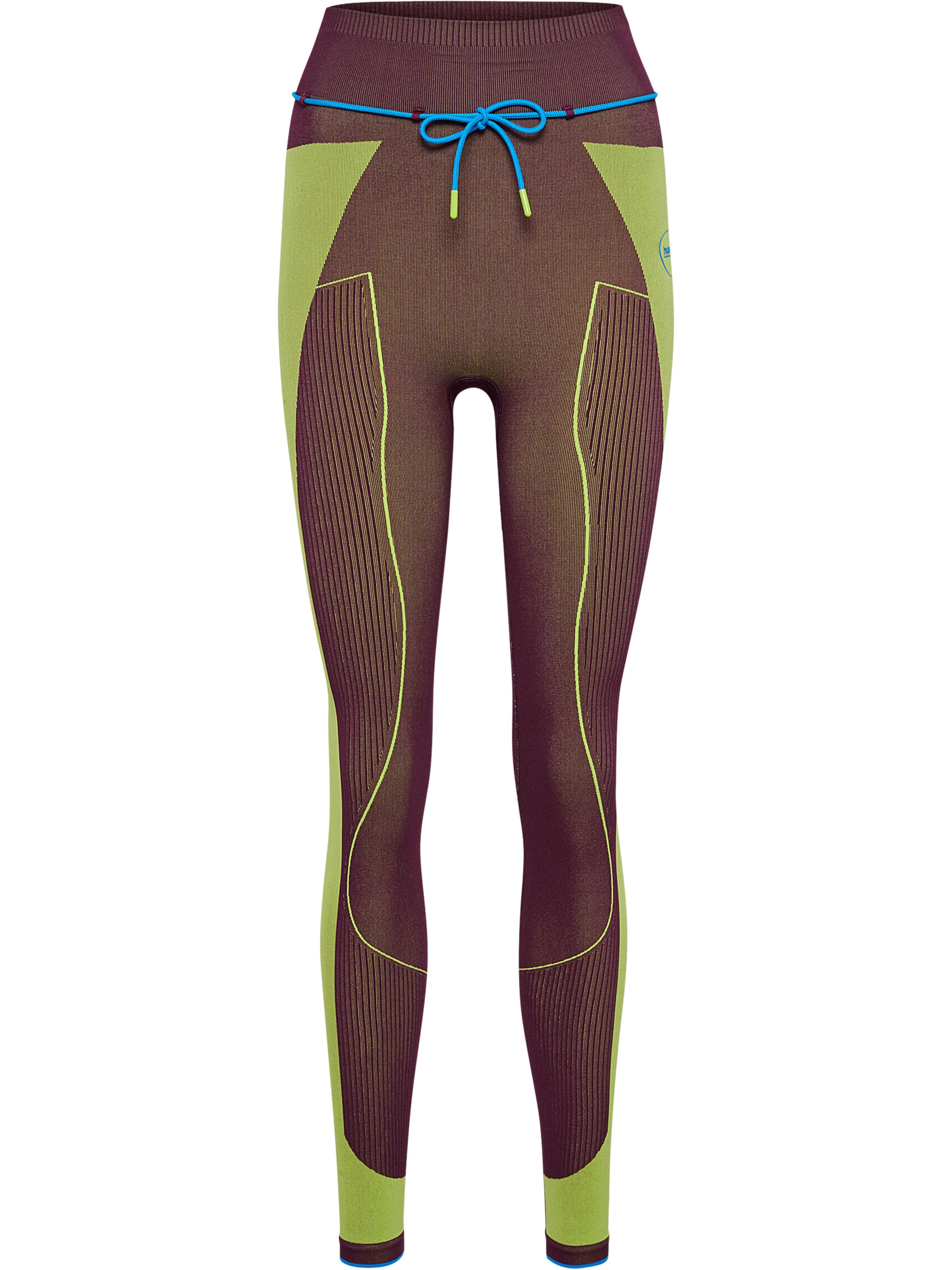 Skinny Pantalon de sport Hummel en vert : devant