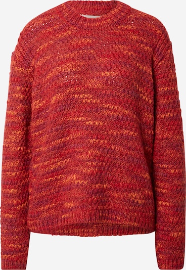 Folk Пуловер в лилав / оранжево / тъмночервено, Преглед на продукта
