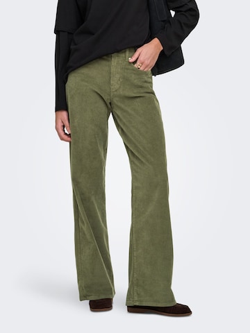 Wide Leg Pantalon 'ONLHope' ONLY en vert : devant