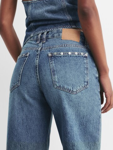 Wide leg Jeans de la Pull&Bear pe albastru