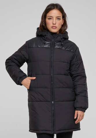 Urban Classics Winter Jacket in Black: front