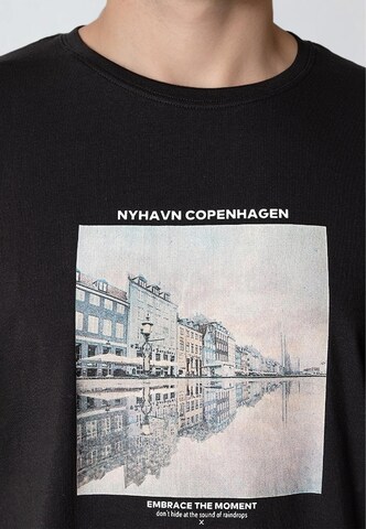 Clean Cut Copenhagen T-Shirt 'Rainy Copenhagen' in Schwarz