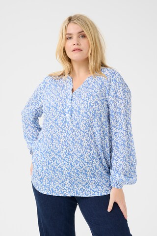 KAFFE CURVE Blouse 'KA Mahlena' in Blue: front