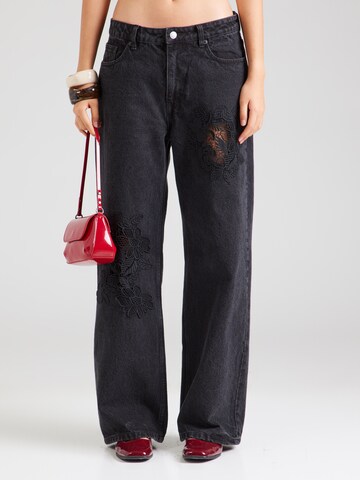 Monki - Ropa ancha Vaquero en negro: frente