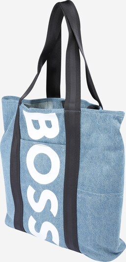 BOSS Black Shopper torba 'Deva' u mornarsko plava / plavi traper / bijela, Pregled proizvoda