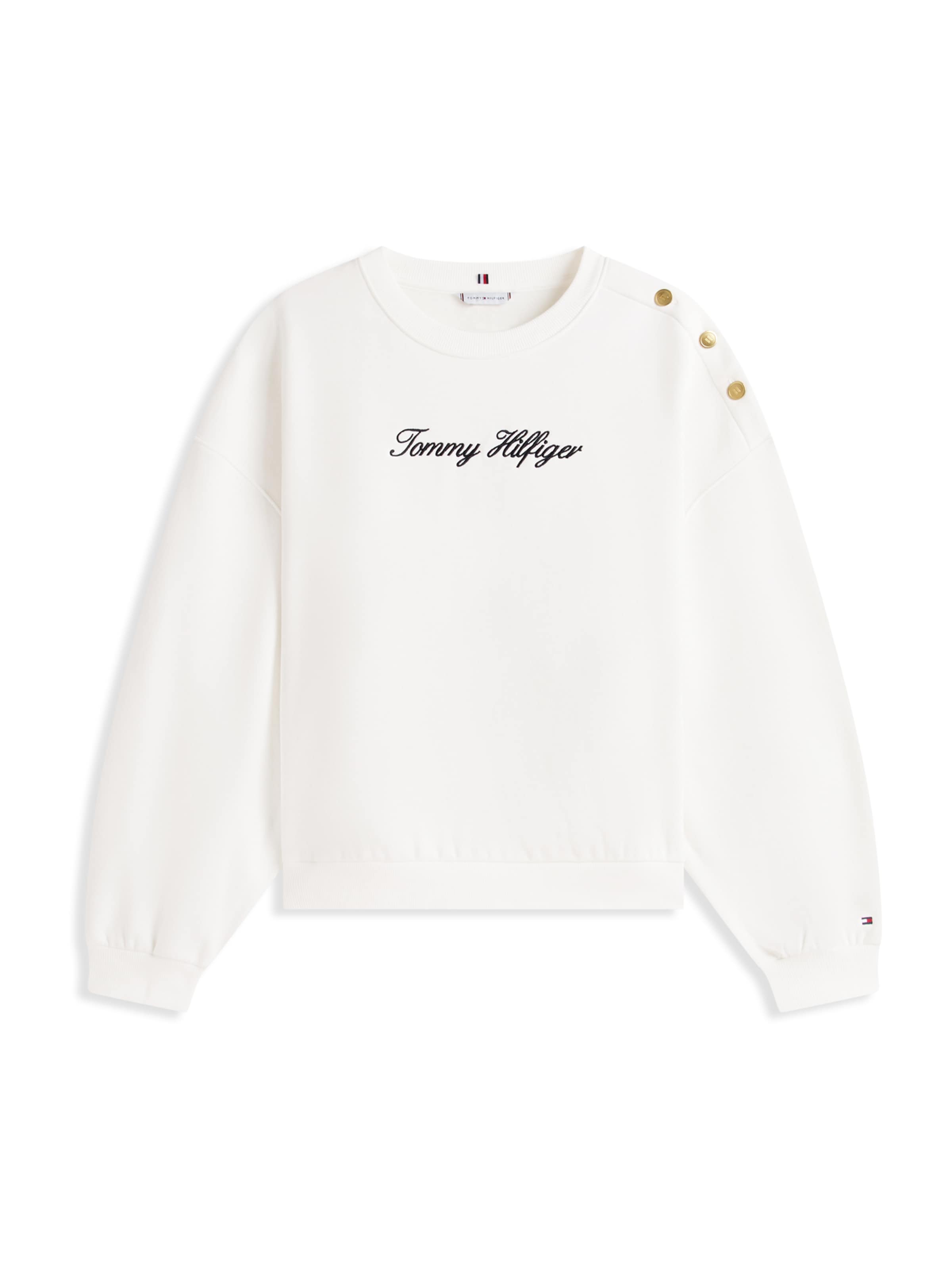 Tommy Hilfiger Curve Μπλούζα φούτερ σε λευκό: μπροστά