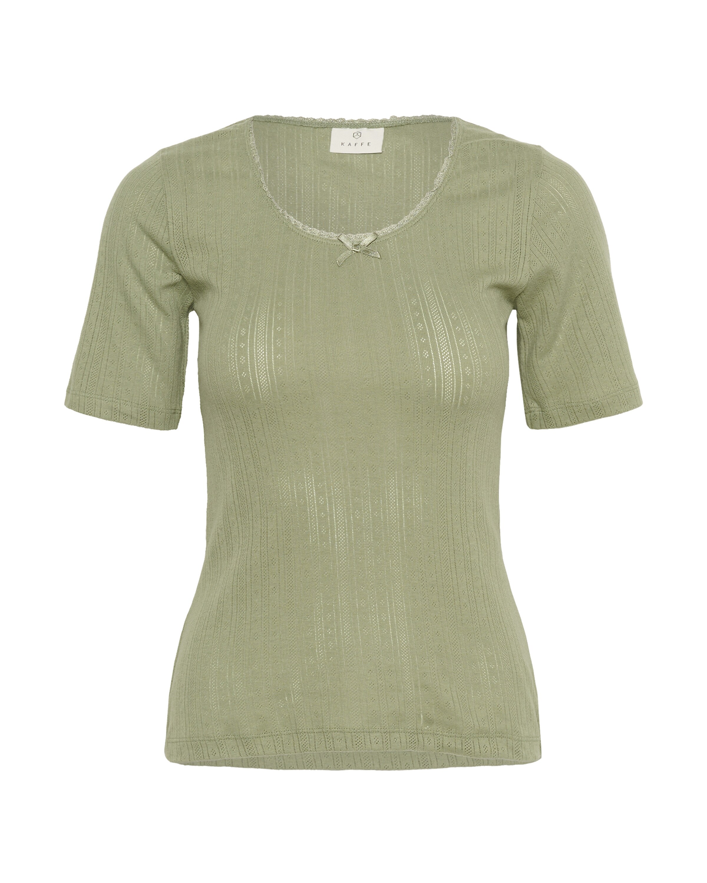 Kaffe Μπλουζάκι 'Viba' σε πράσινο: μπροστά