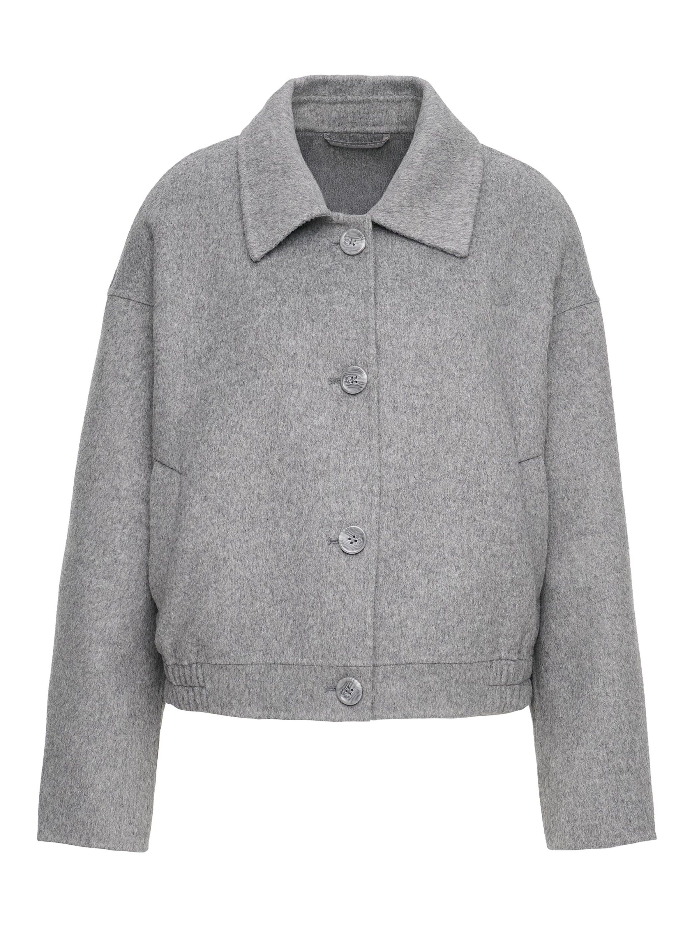 MANISA Between-season jacket 'Wolljacke' in Grey: front