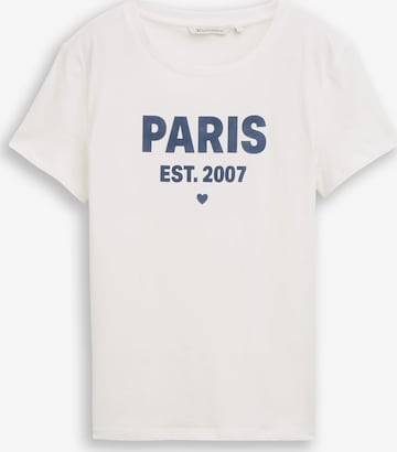 T-shirt TOM TAILOR DENIM en blanc : devant