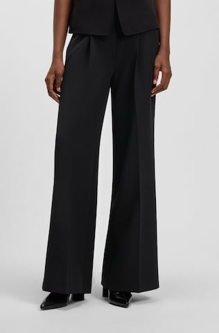 BOSS Orange Wide Leg Hose in Schwarz: Vorderseite