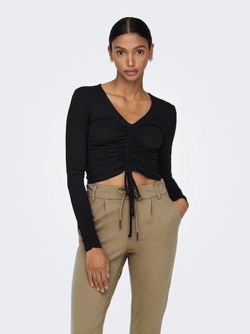 ONLY Slim fit Pleat-Front Pants 'Poptrash' in Brown: front